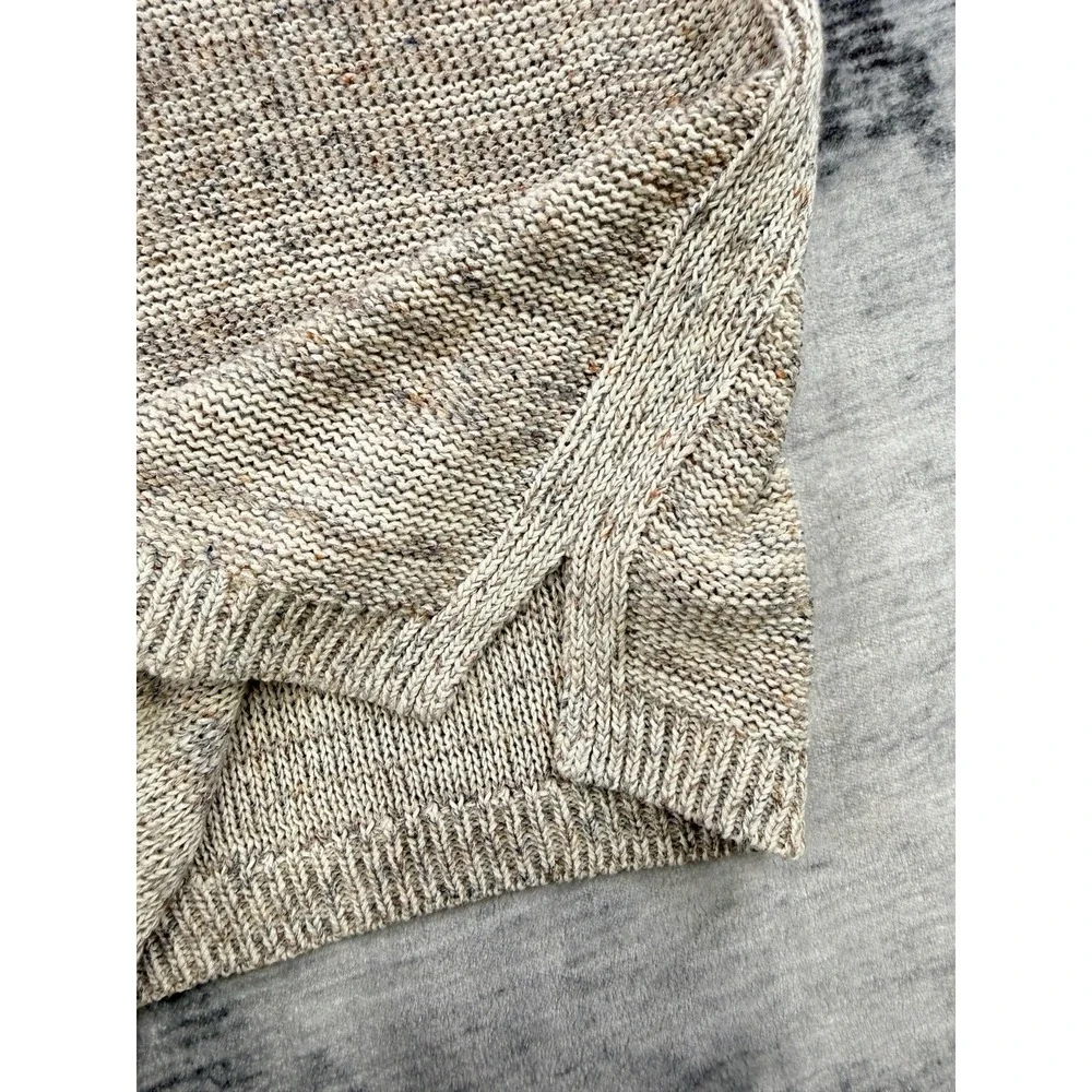 Purejill J.Jill Womens Beige Sweater Linen Blend Sz PL Preppy Mature Beachy Boho